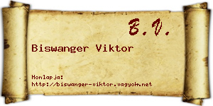 Biswanger Viktor névjegykártya